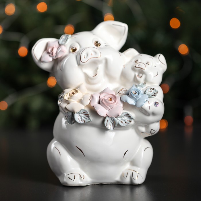 Копилка "Свинка мама", лепка глянец