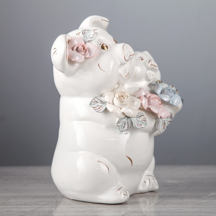 Копилка "Свинка мама", лепка глянец