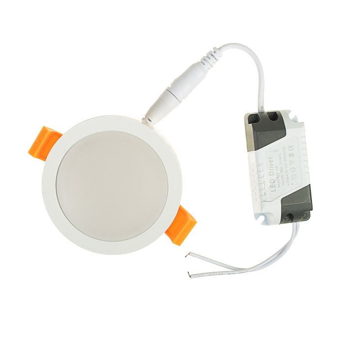 Светильник точечный светодиодный Luazon R-02, круглый, 80 мм, 7 Вт, 4000 К, 220В белый