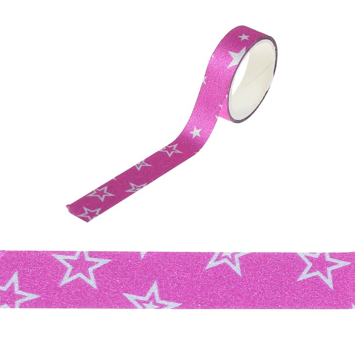 Клейкая лента фольга "Звёзды" ширина 1,5 см намотка 2,5 м набор 10 шт МИКС