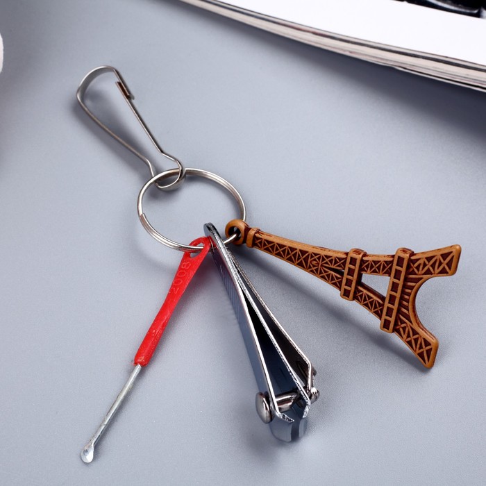 Брелок металл, пластик "Эйфелева башня" с кусачками 5,5х3,5х1,3 см