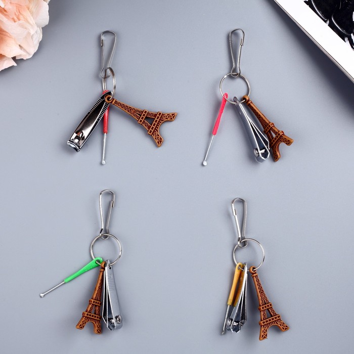 Брелок металл, пластик "Эйфелева башня" с кусачками 5,5х3,5х1,3 см