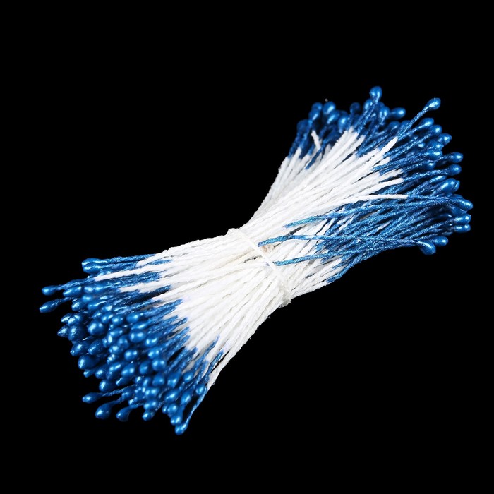 Тычинки для искусственных цветов "Капельки тёмно-синие" (набор 130 шт) длина 6 см
