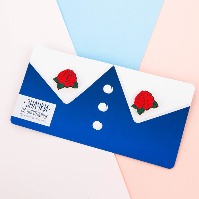 Значки на воротничок "Розы"