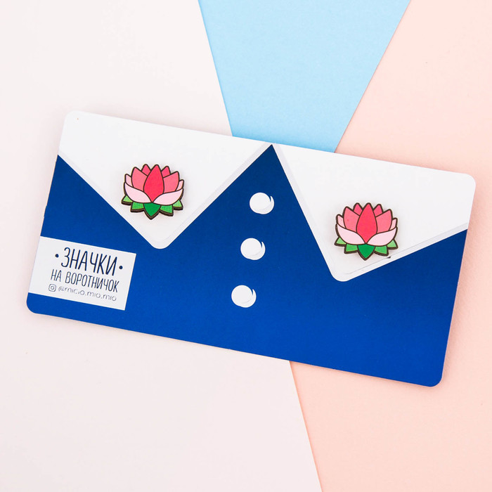 Значки на воротничок "Лотосы"