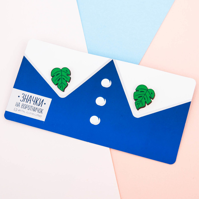 Значки на воротничок "Листья"
