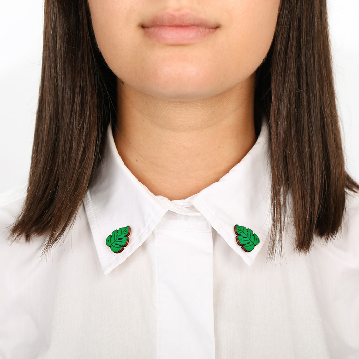 Значки на воротничок "Листья"