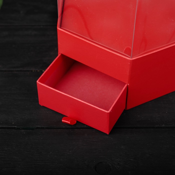 Коробка подарочная, красный, 17 х 17 х 32,5 см
