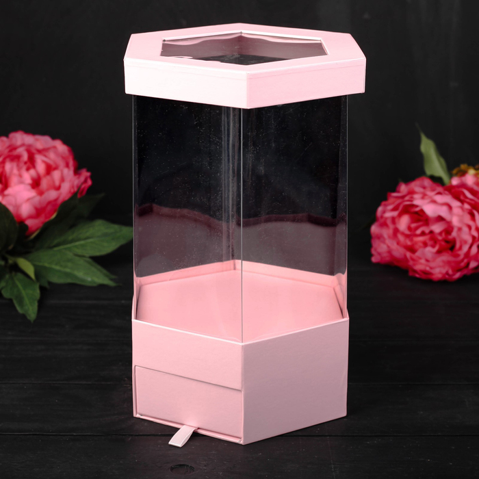 Коробка подарочная, розовый, 17 х 17 х 32,5 см