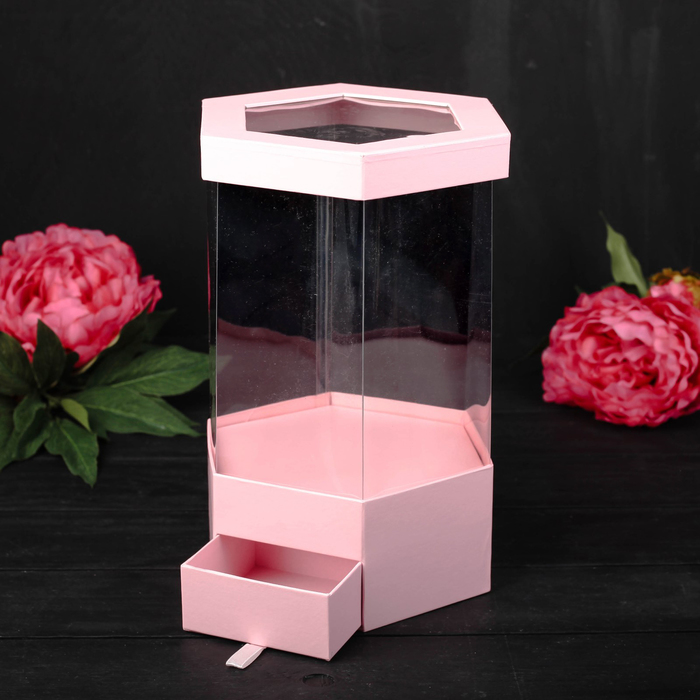 Коробка подарочная, розовый, 17 х 17 х 32,5 см