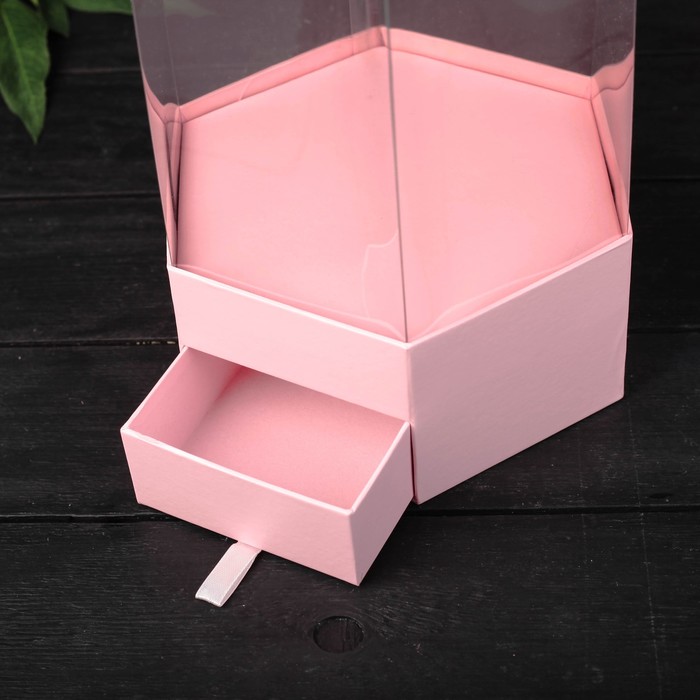 Коробка подарочная, розовый, 17 х 17 х 32,5 см