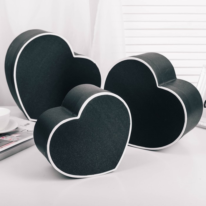 Набор коробок 3в1, чёрный, 31 х 29 х 15 - 22 х 20 х 11 см