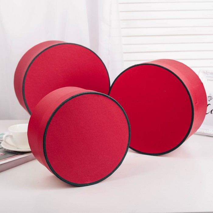 Набор коробок 3в1, красный, 27 х 27 х 15 - 21 х 21 х 11 см