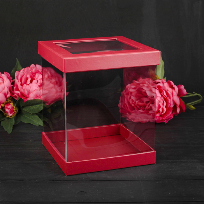 Набор коробок 3в1, красный, 23 х 23 х 26 - 16 х 16 х 23 см