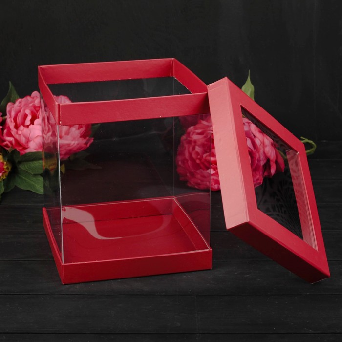 Набор коробок 3в1, красный, 23 х 23 х 26 - 16 х 16 х 23 см