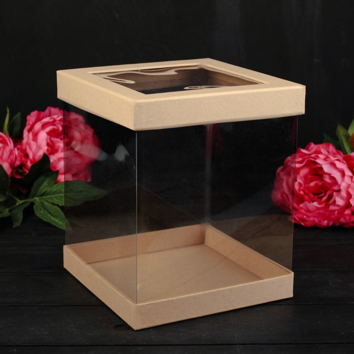 Набор коробок 3в1, бежевый, 23 х 23 х 26 - 16 х 16 х 23 см