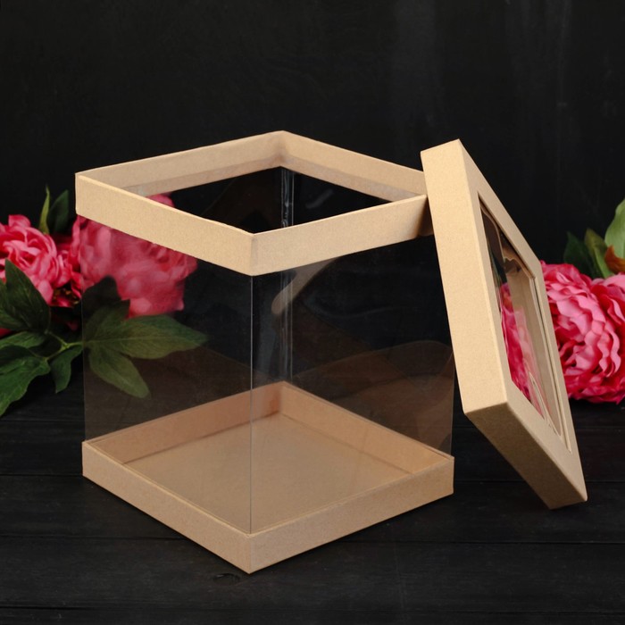 Набор коробок 3в1, бежевый, 23 х 23 х 26 - 16 х 16 х 23 см