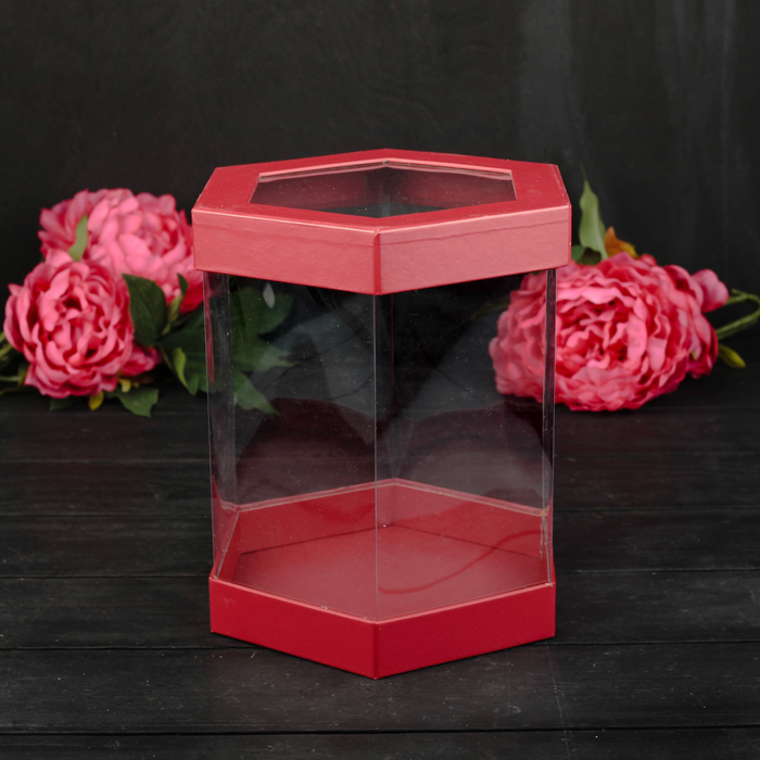 Набор коробок 3в1, красный, 22 х 22 х 26 - 18 х 18 х 23 см