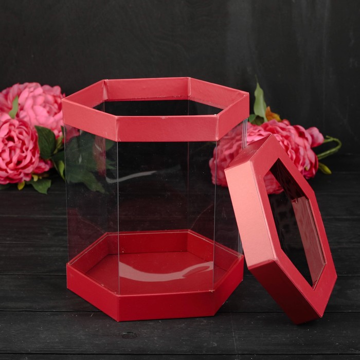 Набор коробок 3в1, красный, 22 х 22 х 26 - 18 х 18 х 23 см