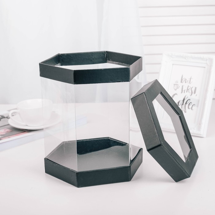 Набор коробок 3в1, чёрный, 22 х 22 х 26 - 18 х 18 х 23 см