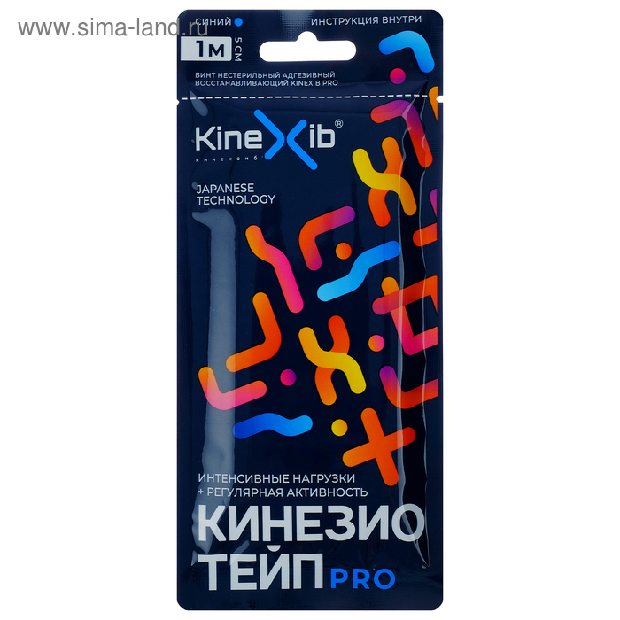 фото Кинезио-тейп kinexib pro, 5 см х 1 м, синий