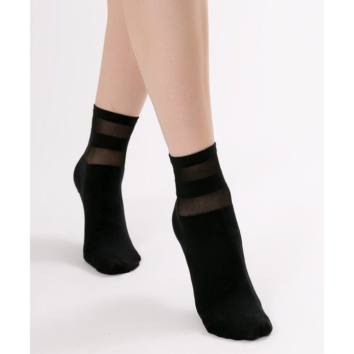 Носки женские, цвет чёрный, размер 25