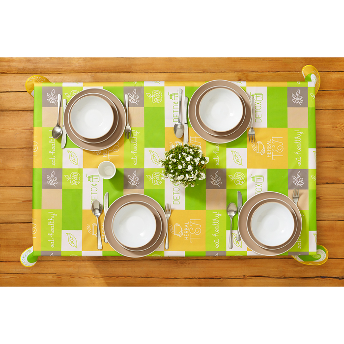 Скатерть "Detox"  круг 150 см, зеленый