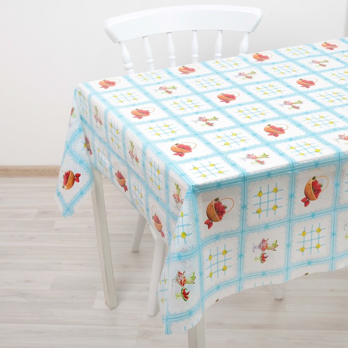 Клеенка ПВХ (рулон 29 метров), ширина 137 см "Клубника" УЦЕНКА