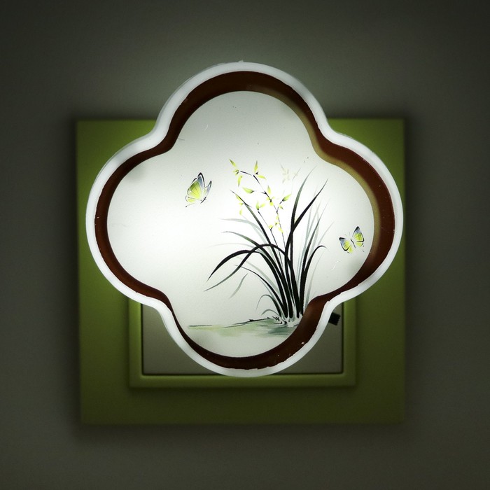 Ночник пластик "Спокойствие" 3 диода 220В МИКС 7х6х7 см