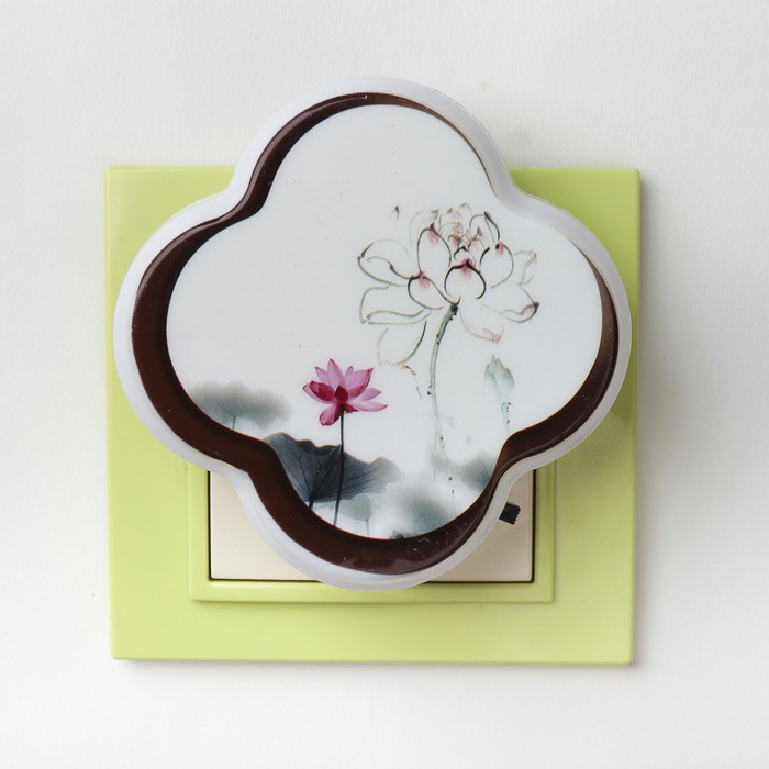 Ночник пластик "Спокойствие" 3 диода 220В МИКС 7х6х7 см