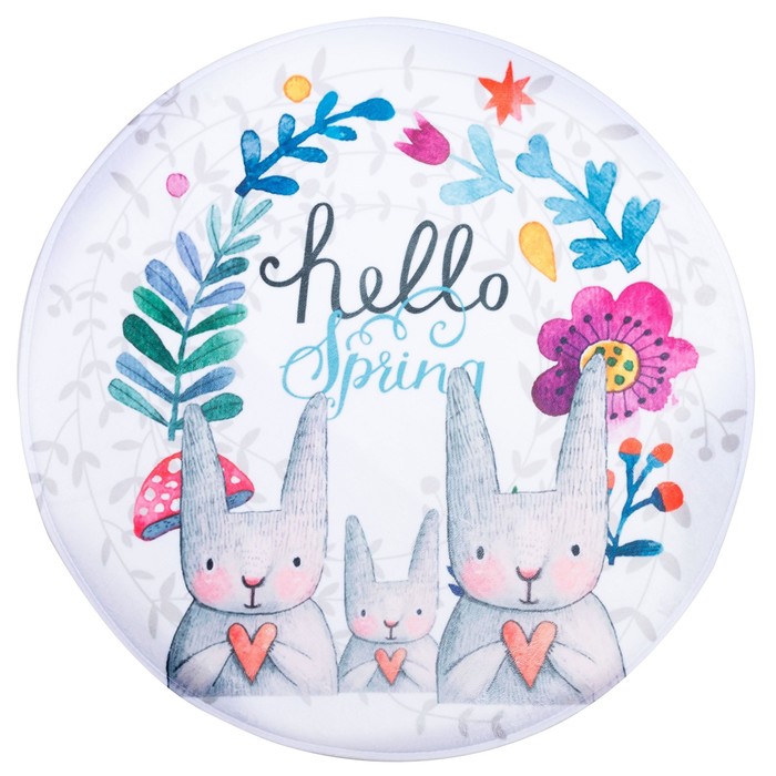 Ковер детский &quot;Hello Spring&quot; d = 90 см, велюр,поролон 400г/м2