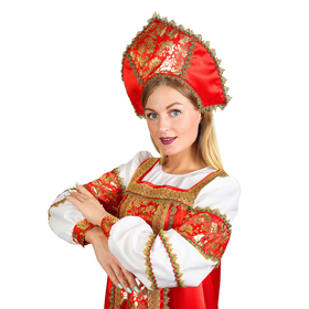 

Русский народный костюм "Любавушка", платье, кокошник, атлас, р-р 48, рост 170 см