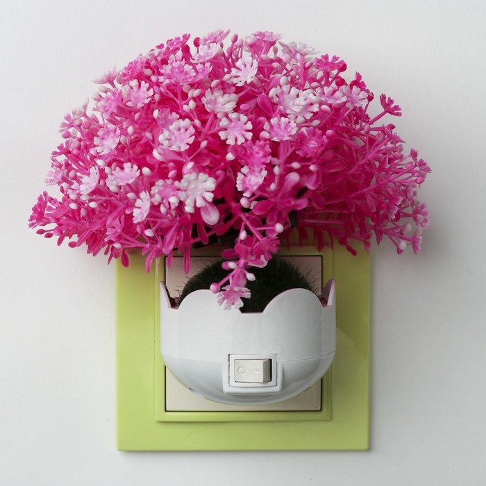 Ночник "Полянка" 6хLED от сети 220В МИКС 13,5х11х11,5см