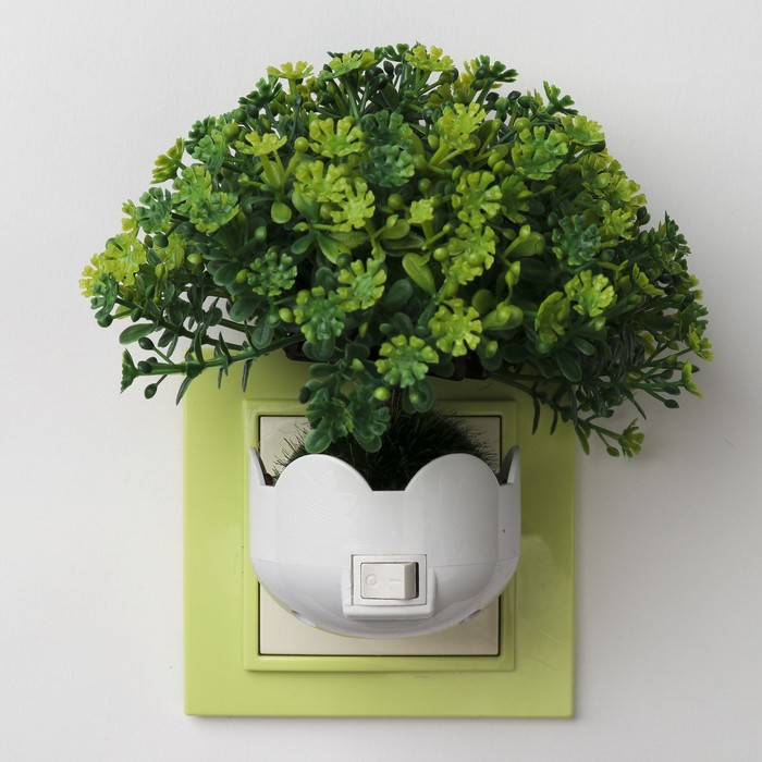 Ночник "Полянка" 6хLED от сети 220В МИКС 13,5х11х11,5см