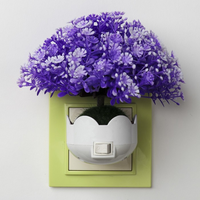 Ночник "Полянка" 6хLED от сети 220В МИКС 13,5х11х11,5см