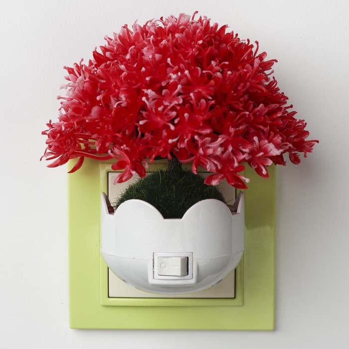 Ночник "Зелень" 6хLED от сети 220В МИКС 10х9х11см