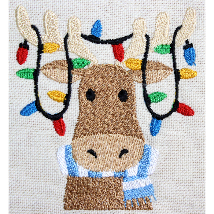 Варежка-прихватка "Олень с огоньками" 30х20 см, саржа, хл 100%, 230 г/м2, янтарный