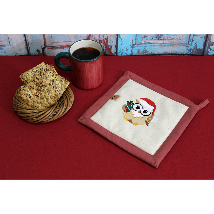 Прихватка "Совушка" 22,5х22,5 см, цвет терракотовый