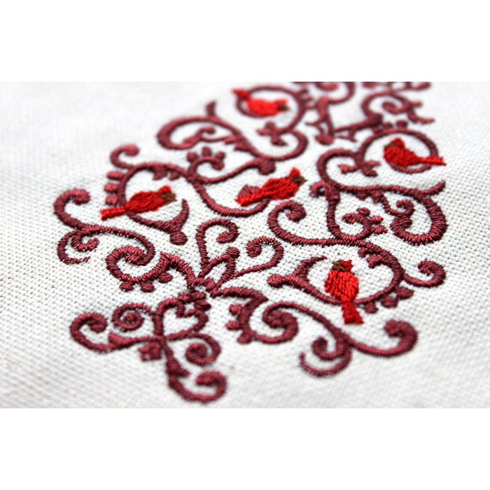 При х ватка "Снегири на елке"22,5 х 22,5 см, цвет терракотовый