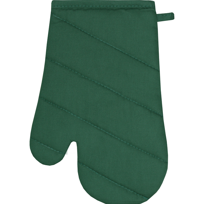 Варежка-прихватка "Снегири на елке" 30х20 см, саржа, хл 100%, 230 г/м2, изумруд