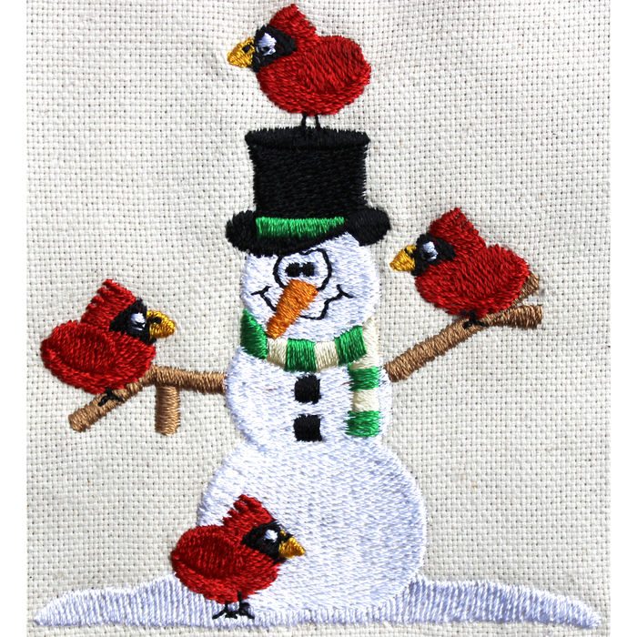 При х ватка "Снеговик и снегири" 22,5 х 22,5 см, цвет терракотовый