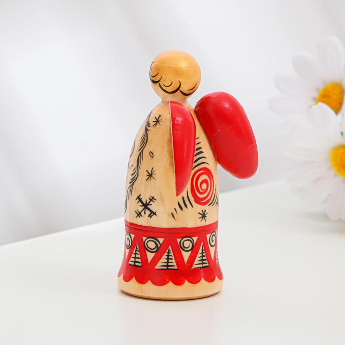 Сувенир «Ангелочек», 4×4×8 см, мезенская роспись