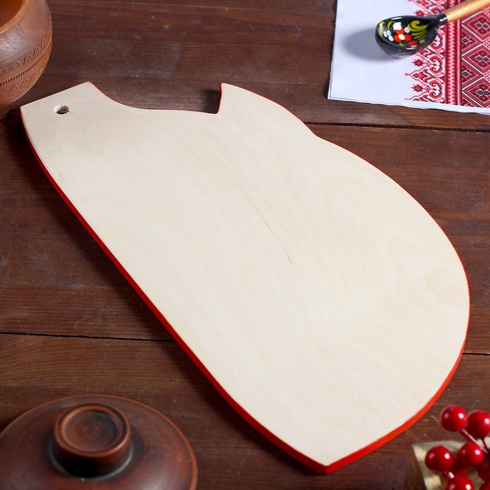 Доска разделочная «Поросёнок», 35×0,8×18 см, борецкая роспись