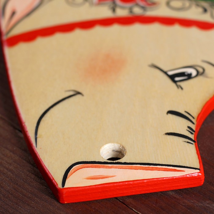 Доска разделочная «Поросёнок», 35×0,8×18 см, борецкая роспись