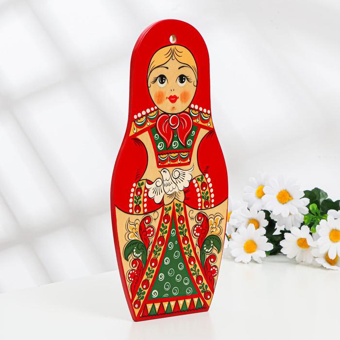 Доска разделочная «Матрёшка», 14,5×0,8×30 см, борецкая роспись