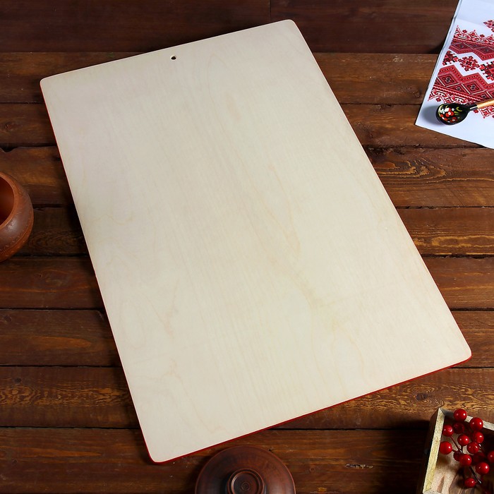 Доска разделочная «Прямоугольная», 40×0,8×60 см, красная, ракульская роспись