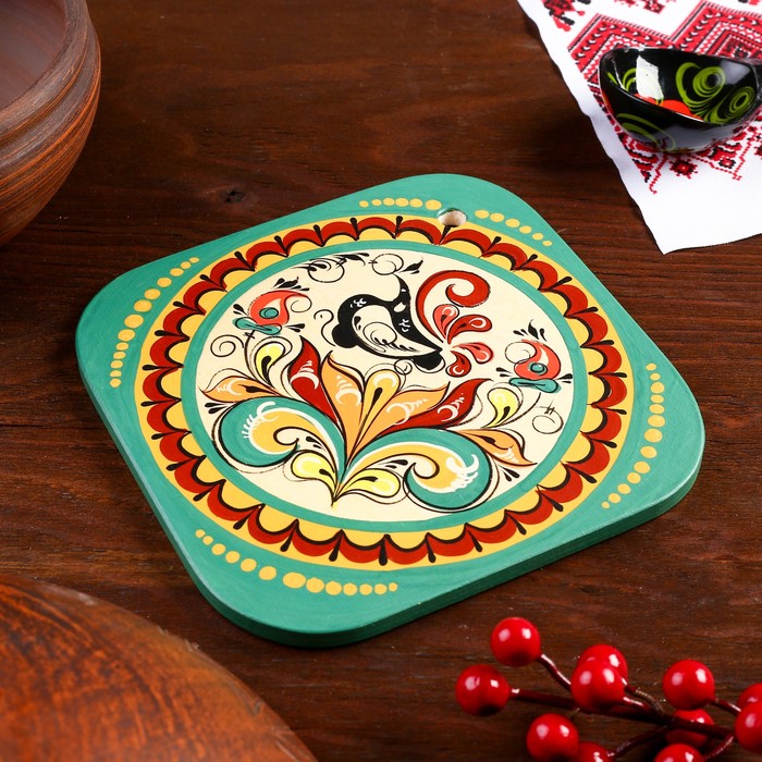 Подставка под горячее, 17×17 см, ракульская роспись