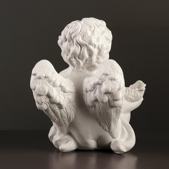 Подсвечник "Ангел с цветком в руке" 26х21х30см, белый