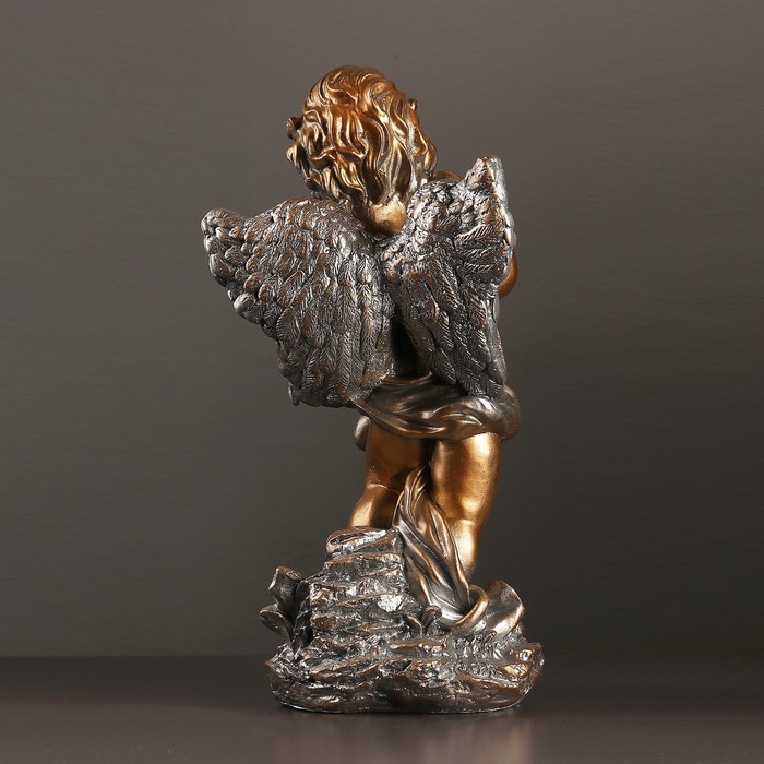 Фигура "Ангел с яблоками" бронза-серебро