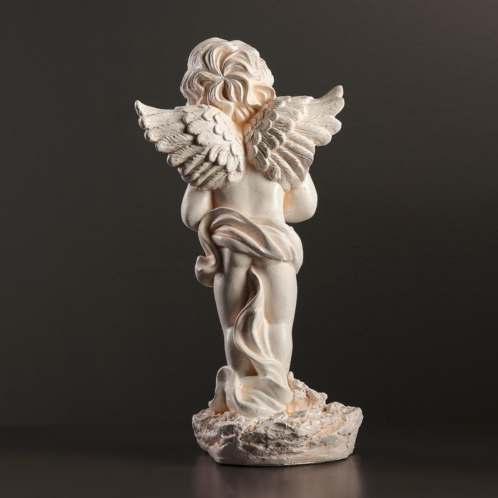 Фигура "Ангел с розой стоя" бежевый